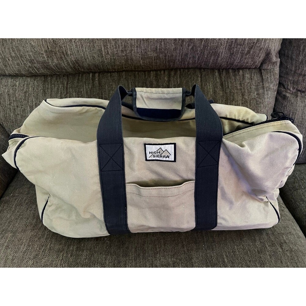Vintage High Sierra Canvas Duffel Duffle Bag Super Clean and Heavy Duty Large